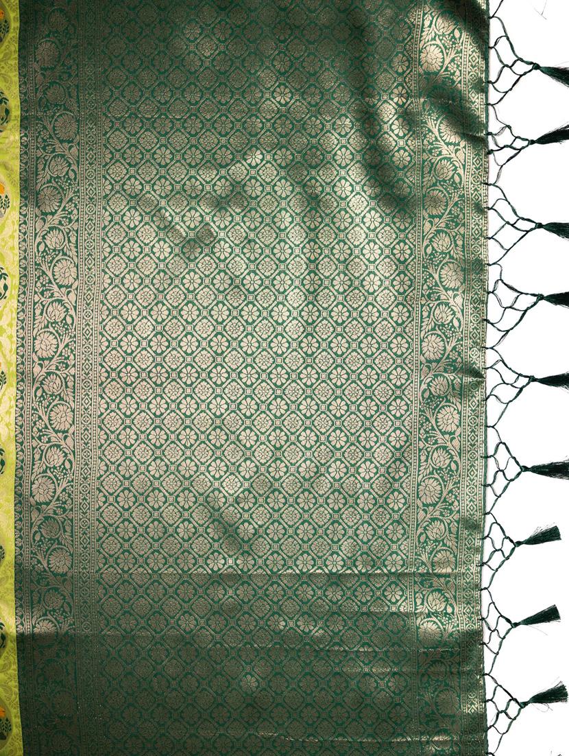green art silk patola saree with blouse - 21227421 - Standard Image - 3