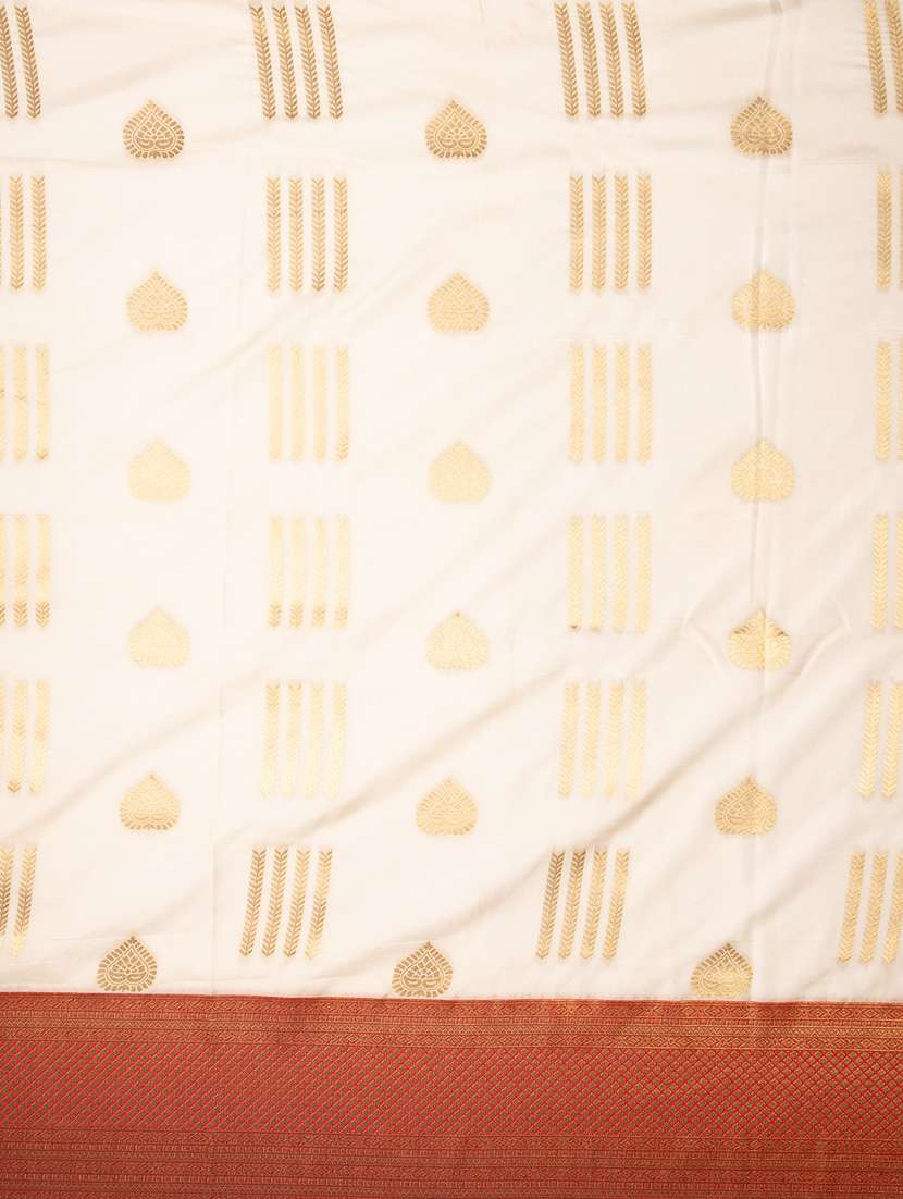 off white art silk kanjivaram saree with blouse - 21227453 - Standard Image - 3