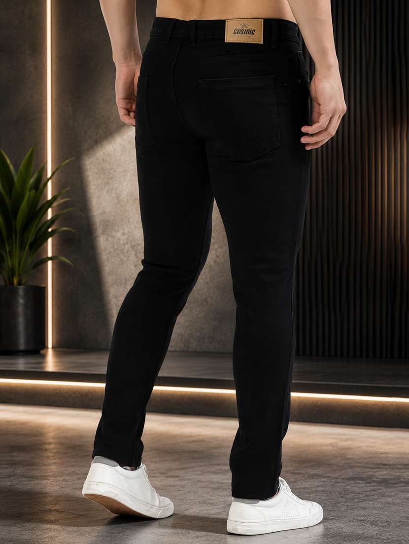 black cotton blend jeans - 21227458 -  Standard Image - 3