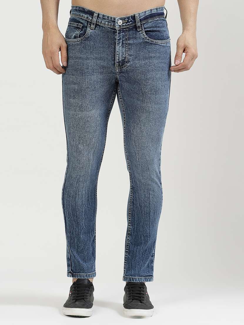 men mid-rise plain skinny jean