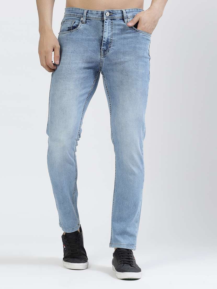 men mid-rise plain skinny jean