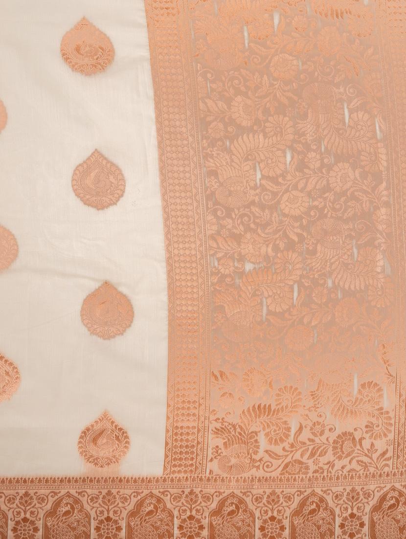off white art silk banarasi saree - 21227508 - Standard Image - 3