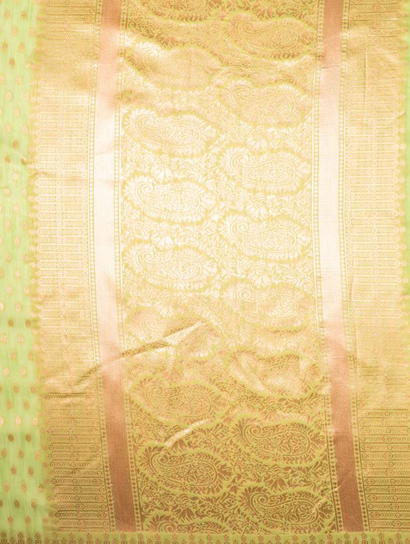 green art silk banarasi saree with blouse - 21227514 - Standard Image - 3