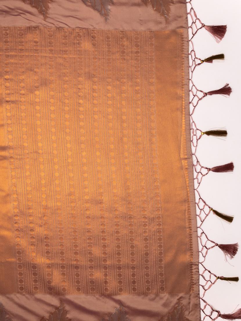 orange art silk kanjivaram saree with blouse - 21227531 - Standard Image - 3