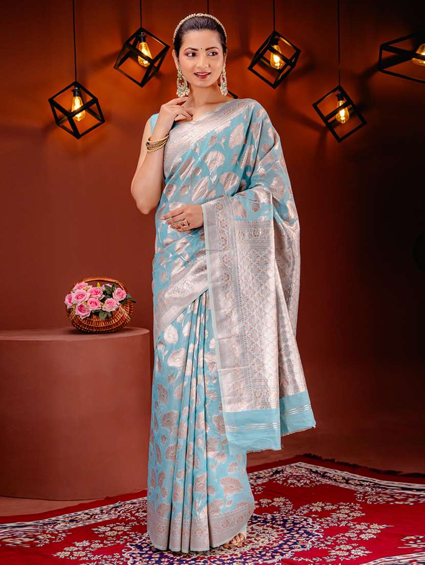 women self design banarasi saree with blouse - 21227546 -  Zoom Image - 0