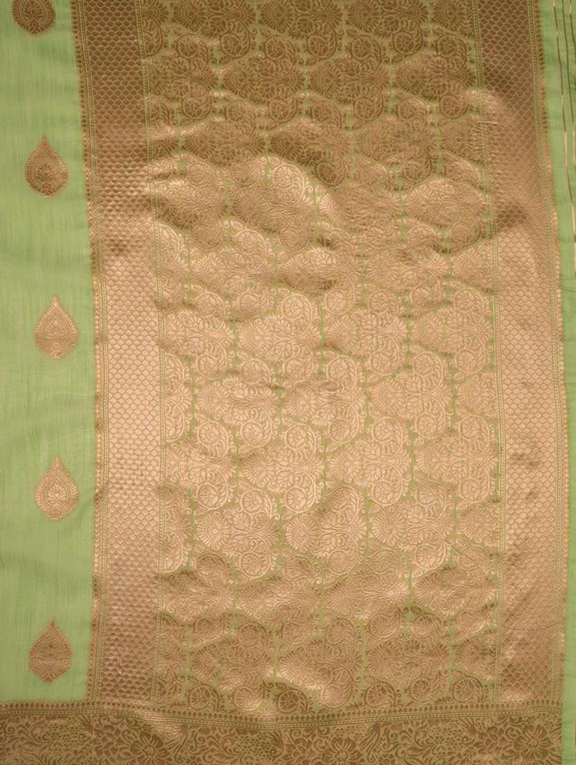 neo mint art silk banarasi saree - 21227585 - Standard Image - 3