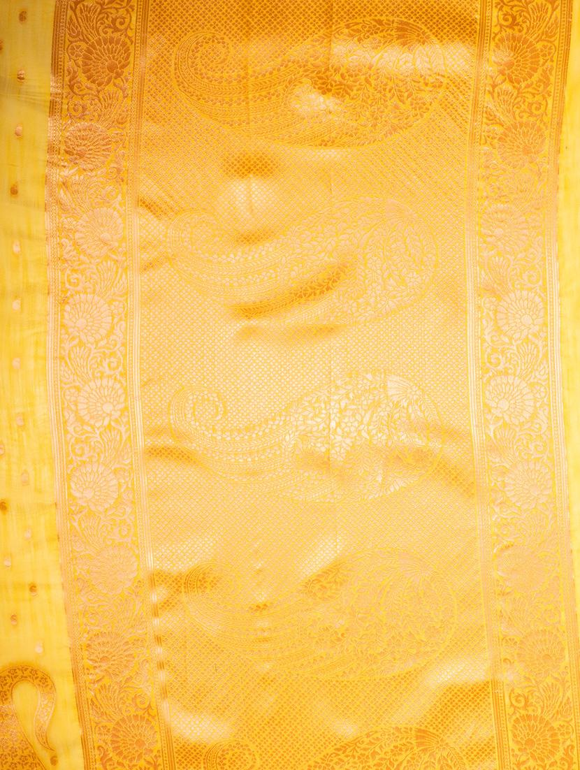 yellow banarasi saree - 21227587 - Standard Image - 3