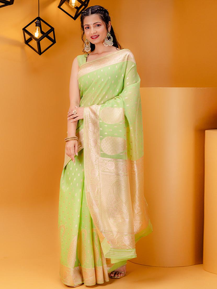 women self design banarasi saree with blouse - 21227590 - Zoom Image - 0