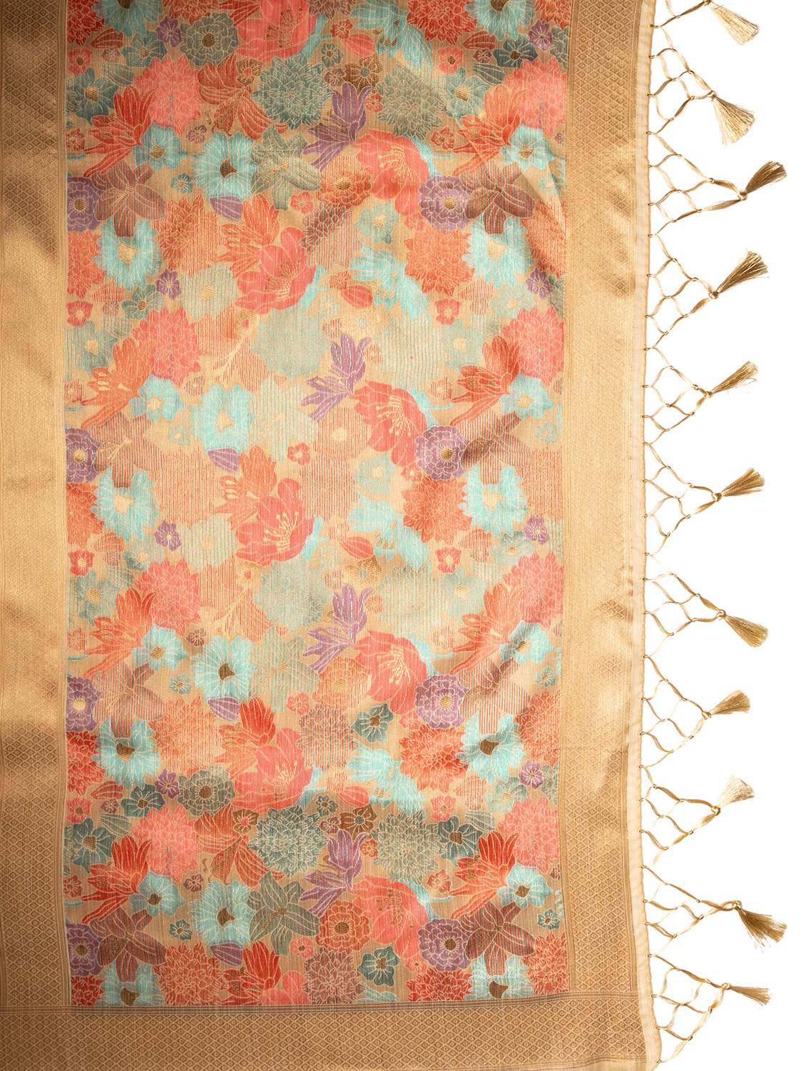 cream banarasi saree - 21227611 -  Standard Image - 3