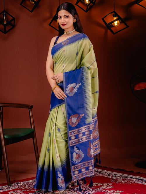 women self-designed handloom saree with blouse - 21227635 -  Standard Image - 0