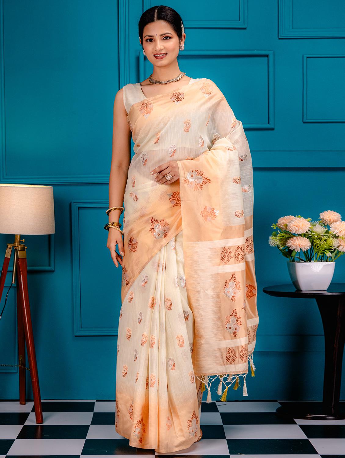 women self design handloom saree - 21227642 - Zoom Image - 0