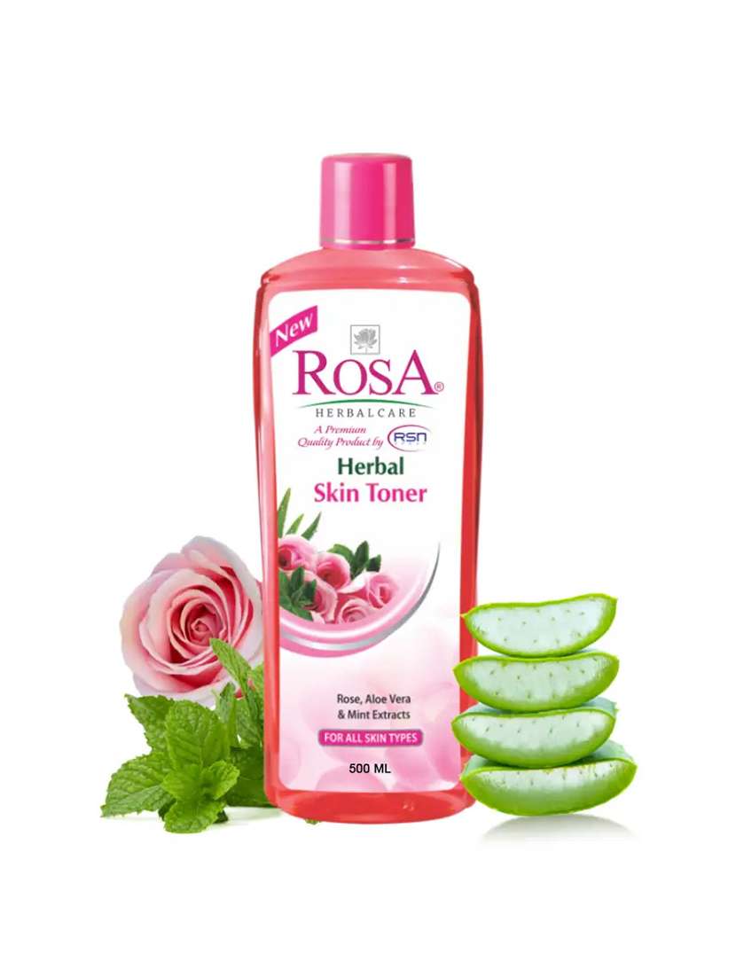 rosa naturals 100 % pure rose,aloevera & mint skin toner for face glowing & radiance skin -500ml