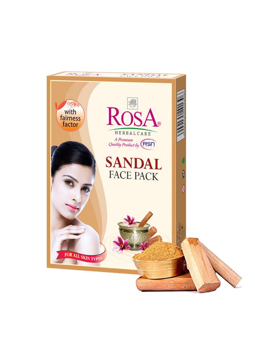 rosa sandal face pack for glowing skin i calming,acne control i herbal ingredient i pack of 3-100gm