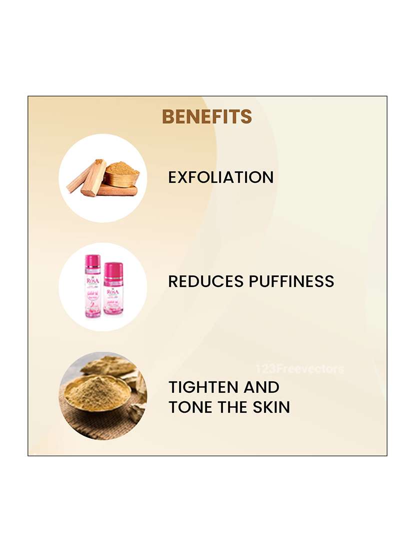 rosa sandal face pack for glowing skin i calming,acne control i herbal ingredient i pack of 3-100gm - 21227805 -  Standard Image - 3