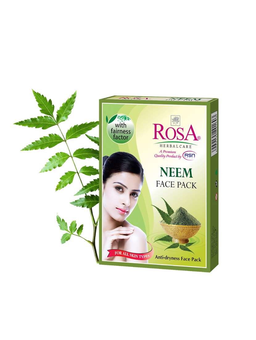 rosa neem face pack with tulsi i remove pimples & black heads i herbal ingredient i pack of 3-100gm