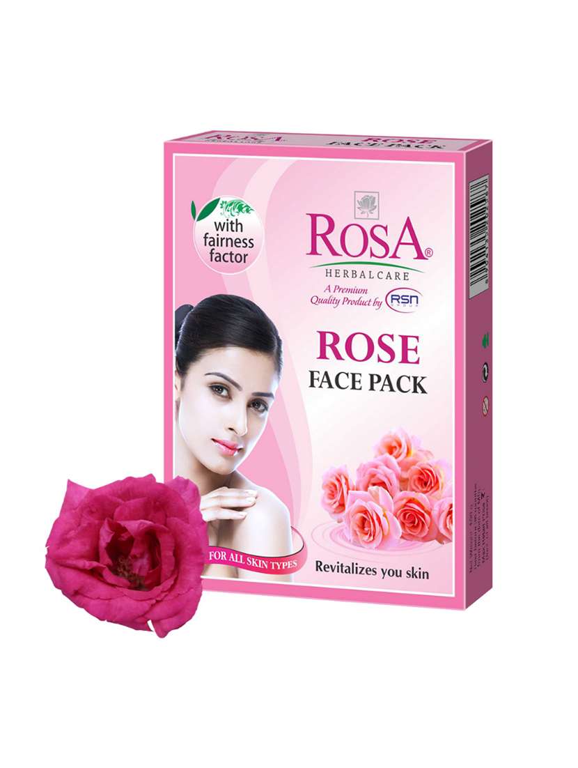 rosa rose face pack with sandal i glowing & tones up skin i herbal ingredient i pack of 3-100gm each