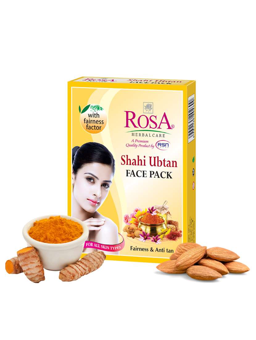 rosa shahi ubtan face pack with besan, rose & turmeric i herbal ingredients i pack of 6-25gm each