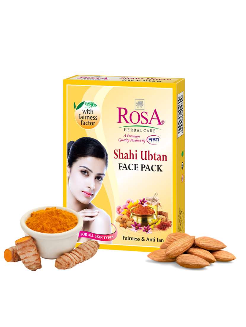rosa shahi ubtan face pack with besan, rose & turmeric i herbal ingredients i pack of 3-100gm each