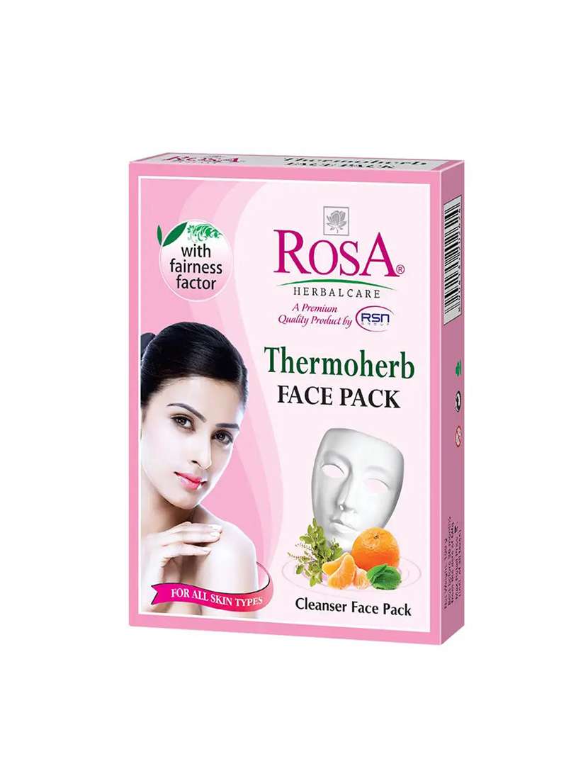 rosa thermoherb cleanser face pack with turmeric powder i aged & wrinkle skin i pack of 6-25gm each