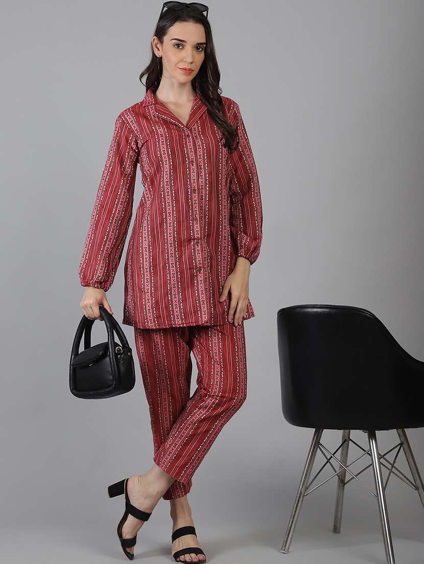 women printed shirt and trouser co-ord set
