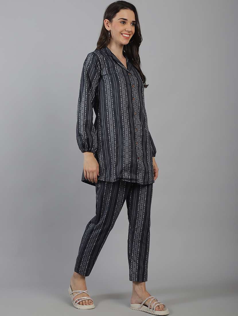 women printed shirt and trouser co-ord set - 21227888 -  Standard Image - 3