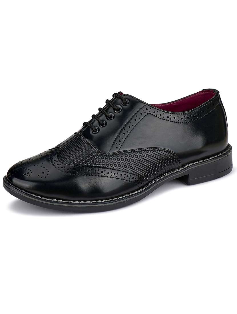 black lace-up derby shoes