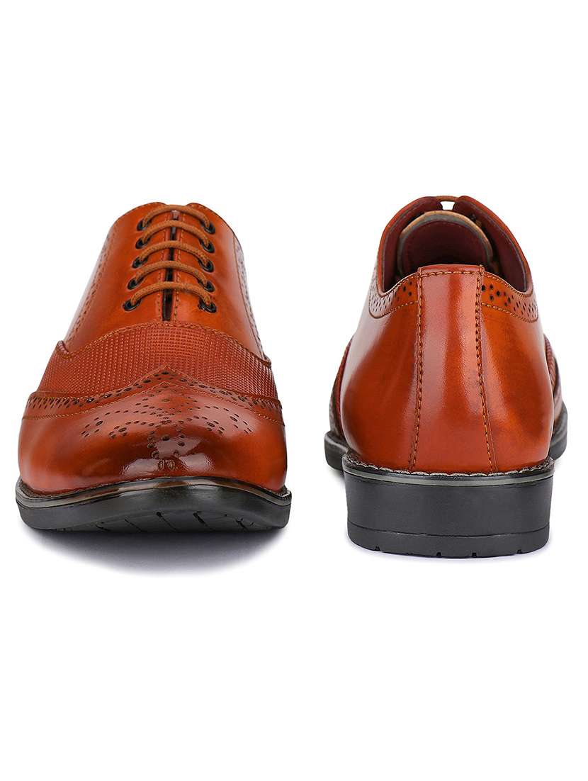 tan brown lace-up derby shoes - 21228647 - Standard Image - 3
