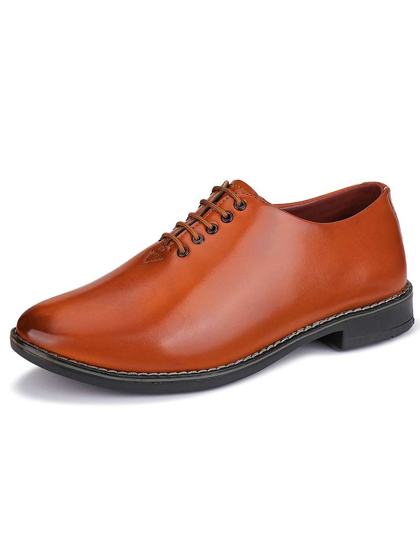 tan brown lace-up derby shoes