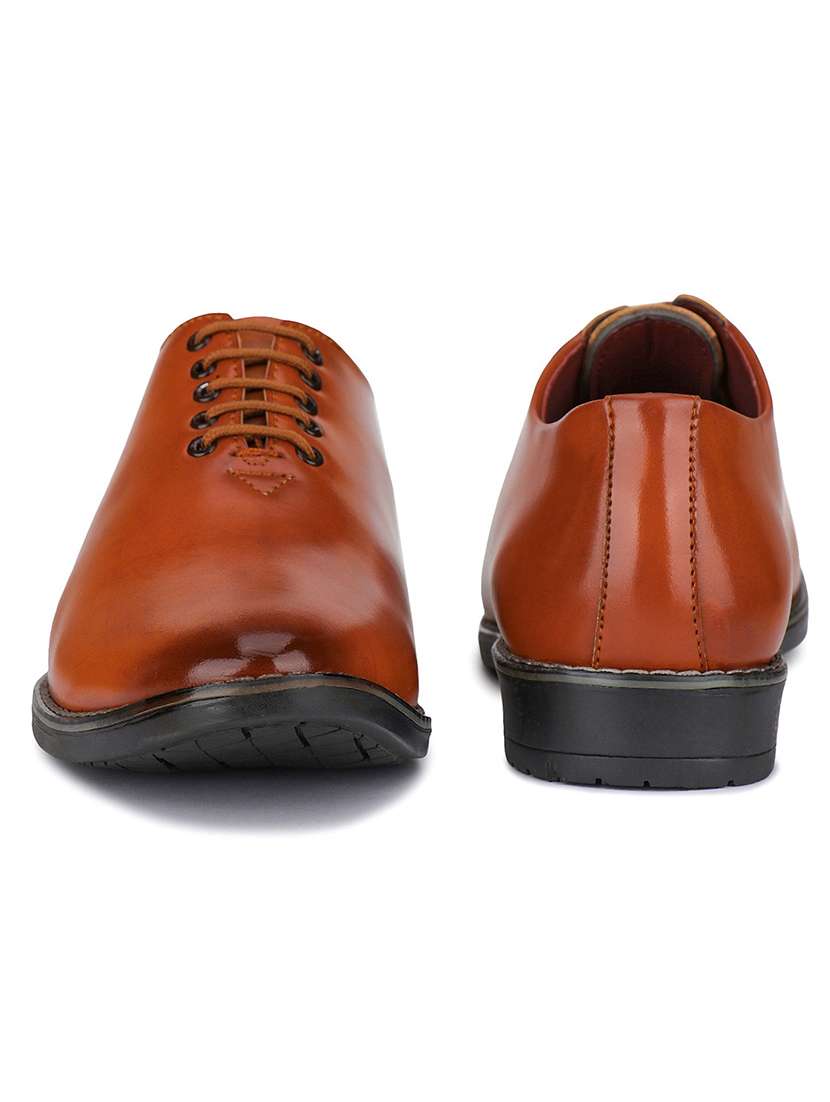 tan brown lace-up derby shoes - 21228650 - Standard Image - 3