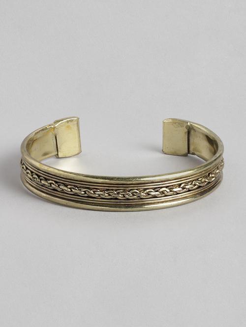 gold brass cuffs bracelet - 21228657 - Standard Image - 0