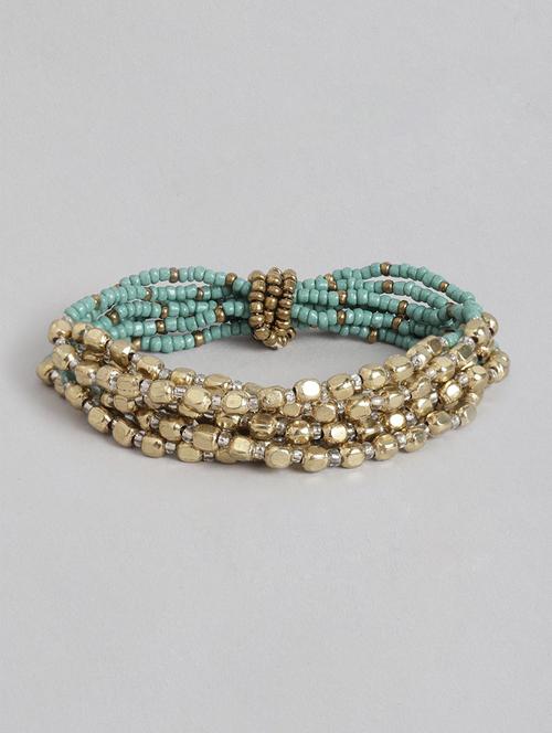 beige brass multi layer bracelet - 21228662 - Standard Image - 0