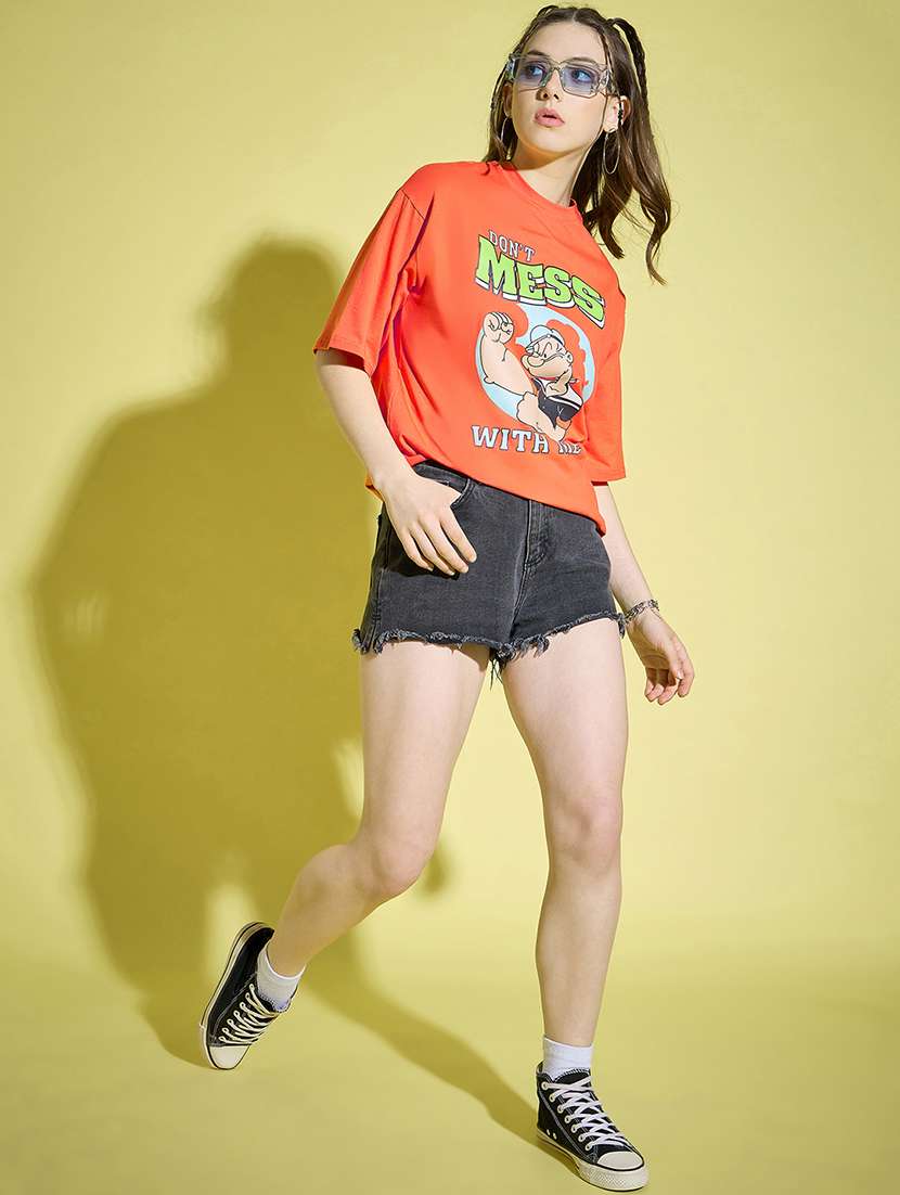 women round neck graphic oversized t-shirt - 21229038 -  Standard Image - 3