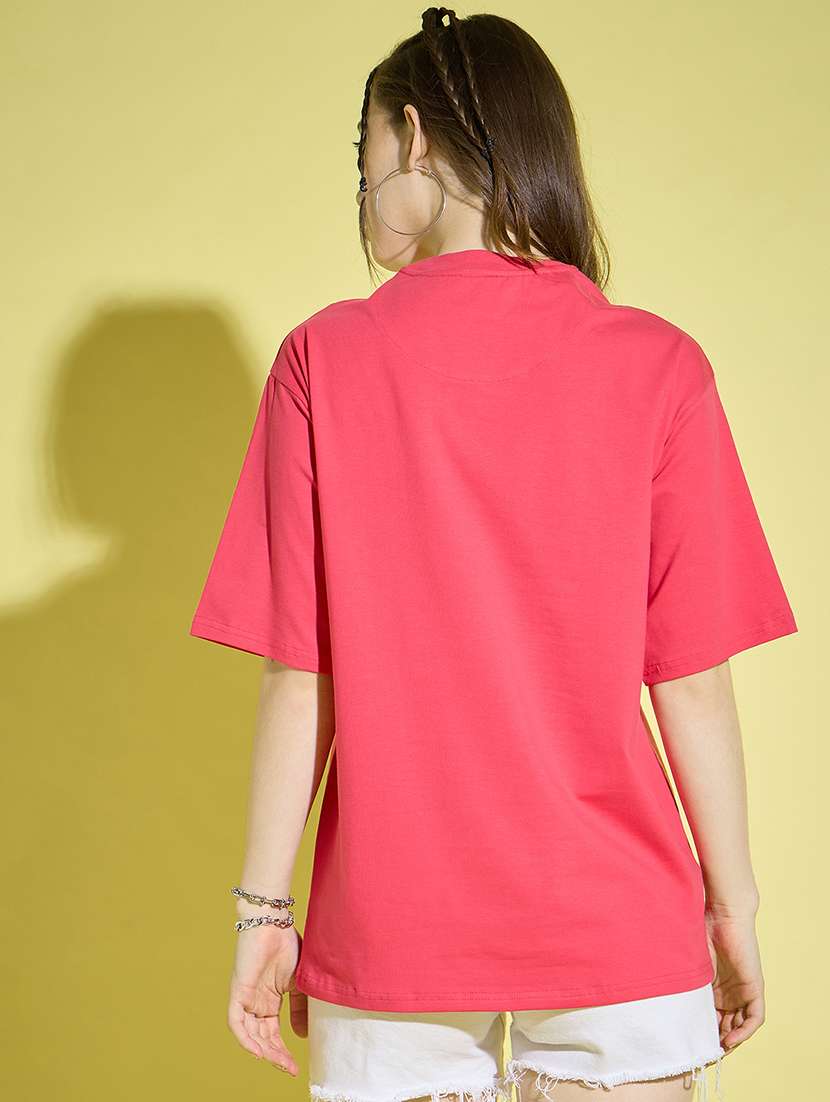 women round neck graphic oversized t-shirt - 21229041 -  Standard Image - 3