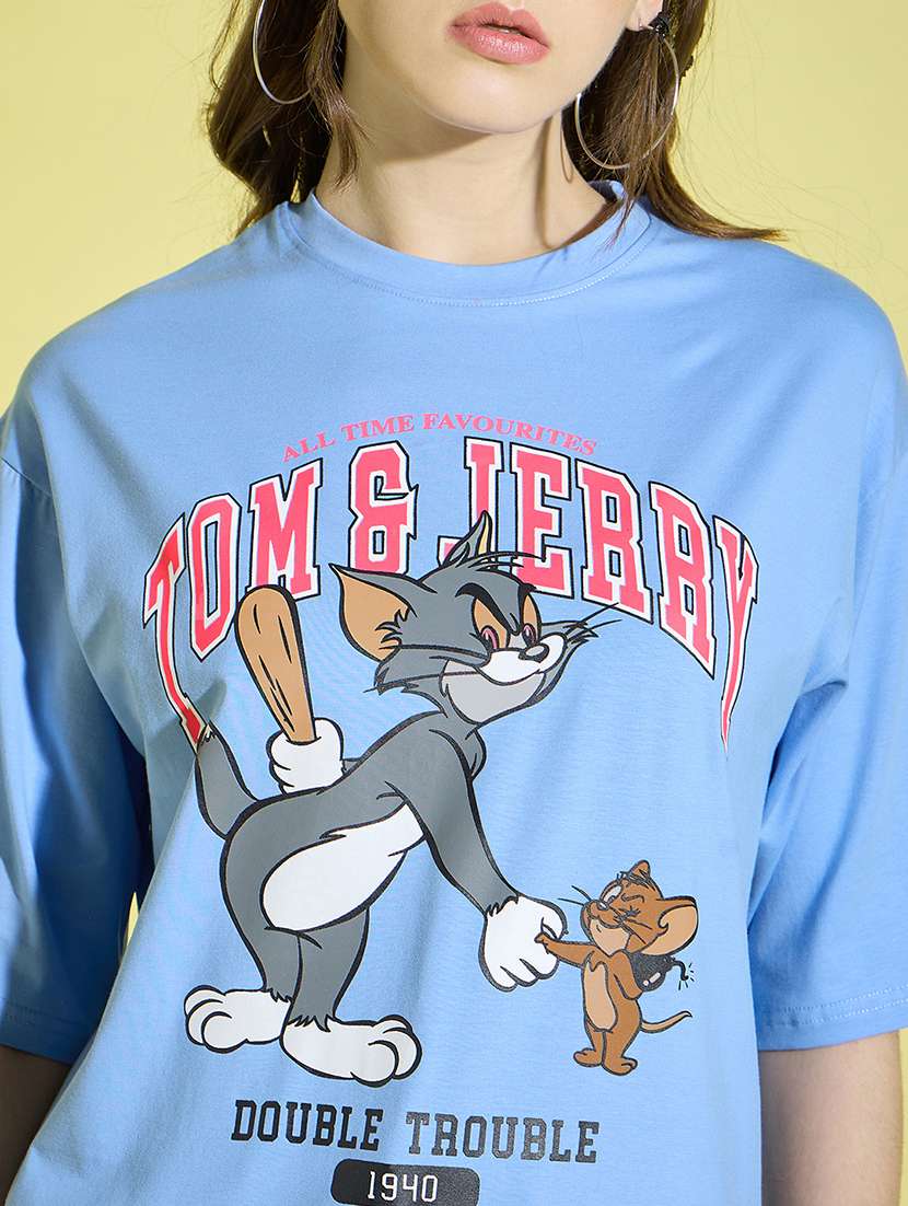 women round neck graphic oversized t-shirt - 21229047 -  Standard Image - 5