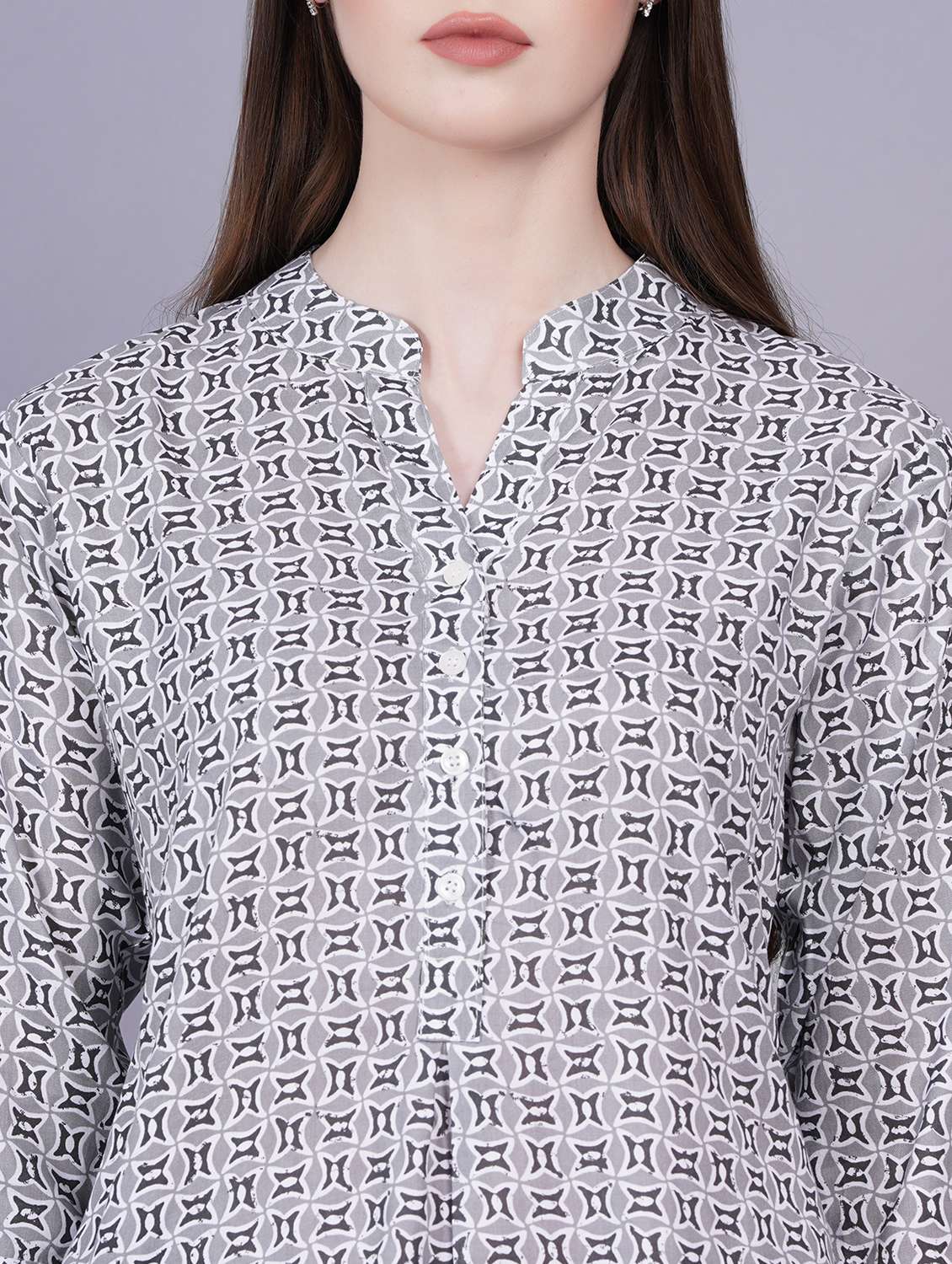 women printed three quarter sleeves kurti - 21229133 -  Standard Image - 5