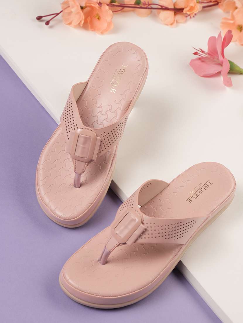 pink slip on sandal