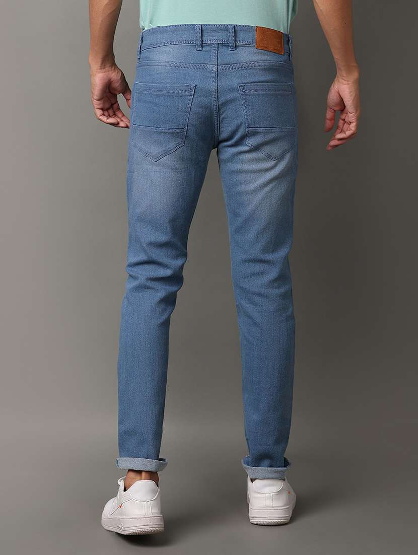 men mid rise slim fit plain jeans - 21230215 -  Standard Image - 3