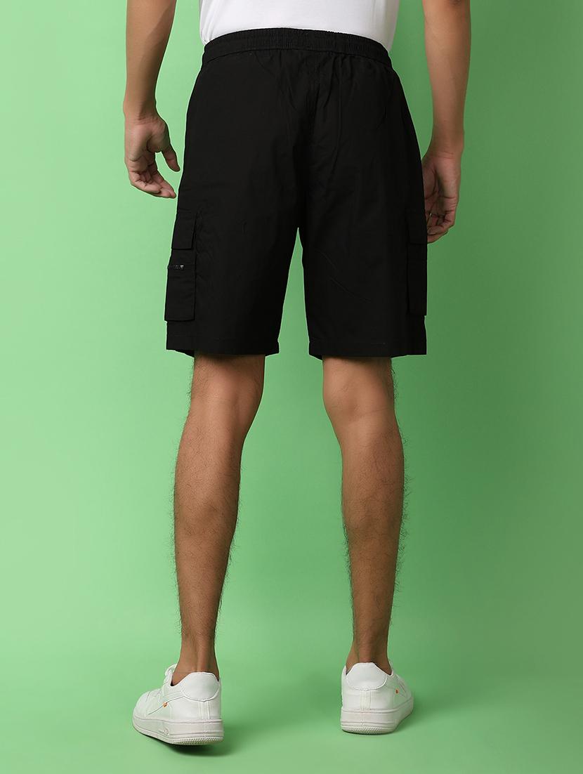 men mid rise solid cargo shorts - 21230240 - Standard Image - 3