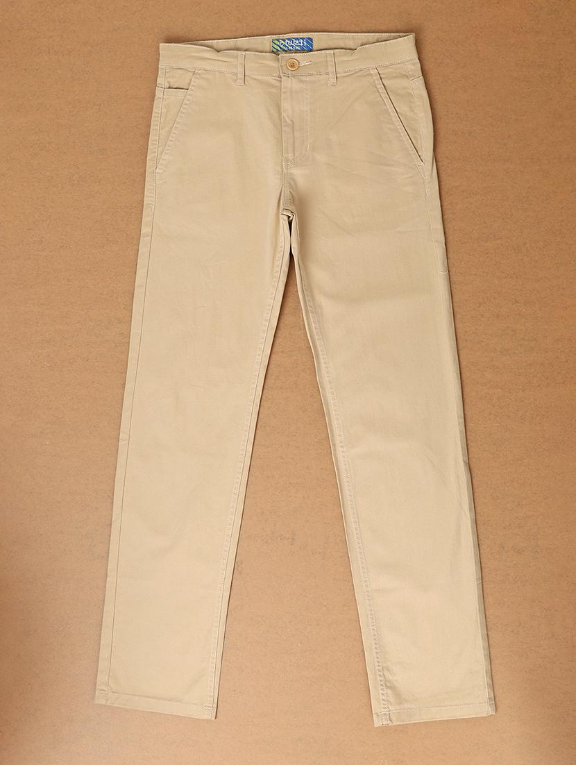 kids beige solid chinos trouser - 21230336 -  Zoom Image - 0