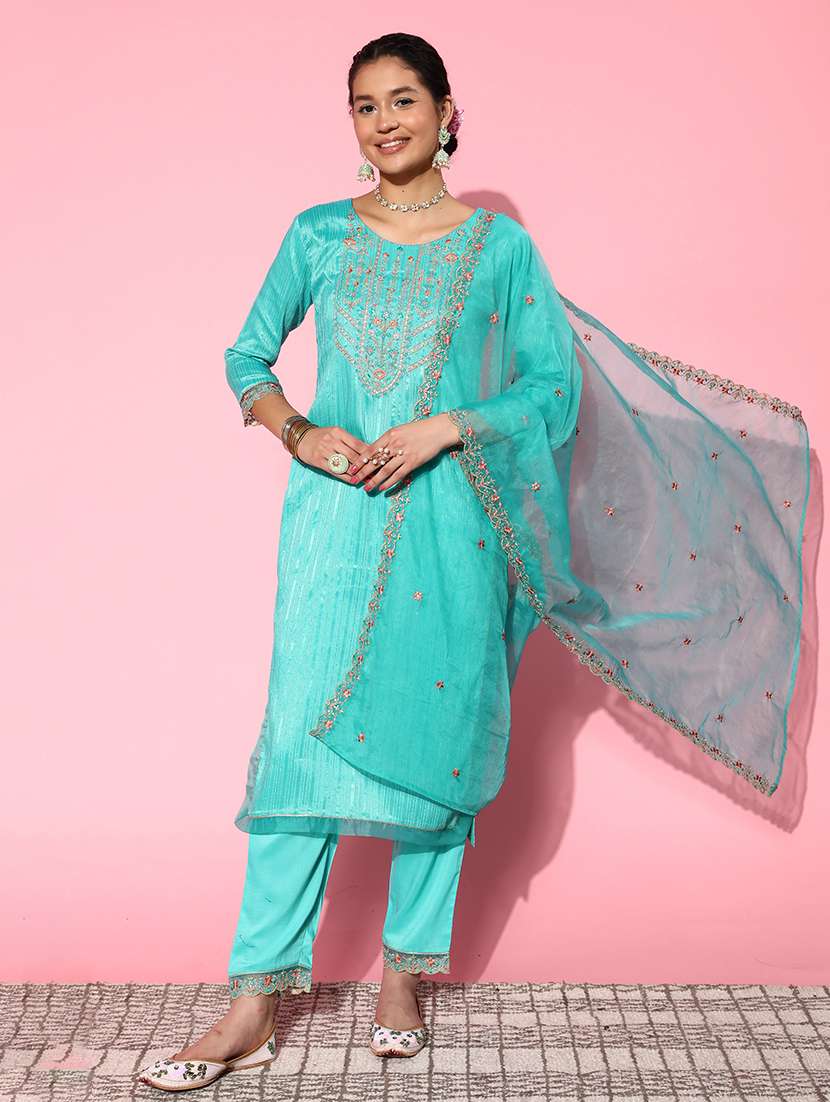 women three quarter sleeve suit set - 21230433 -  Standard Image - 3