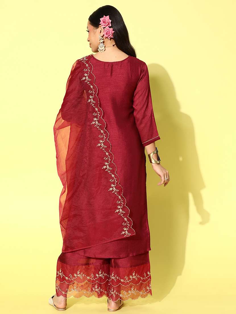 women three quarter sleeve suit set - 21230448 -  Standard Image - 3