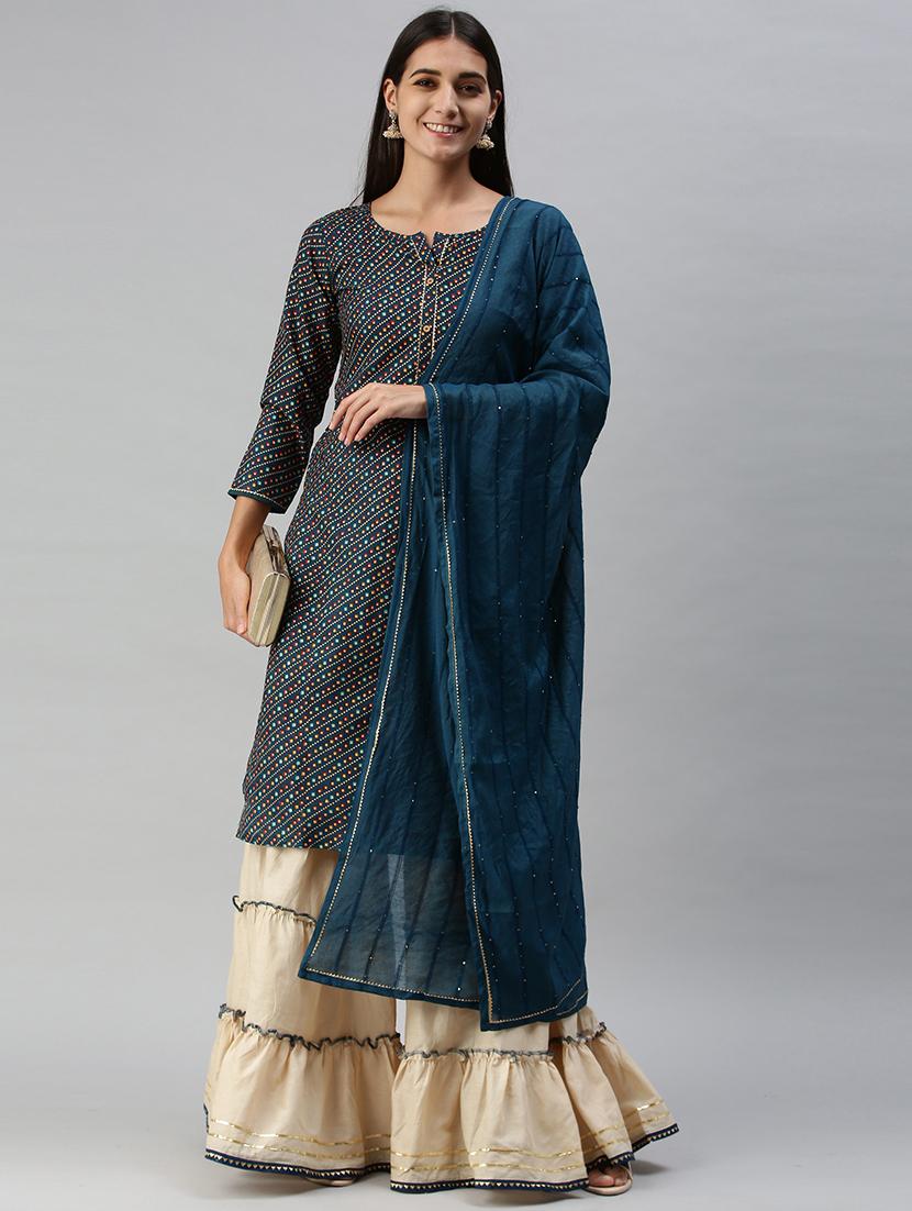 women kurta sharara set with dupatta - 21230493 - Standard Image - 3