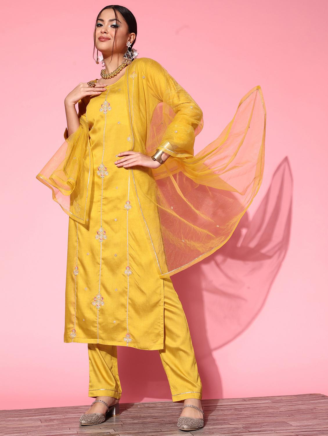 women kurta pant set with dupatta - 21230662 - Zoom Image - 0