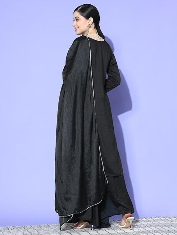 women kurta palazzo set with dupatta - 21230667 - Standard Image - 3