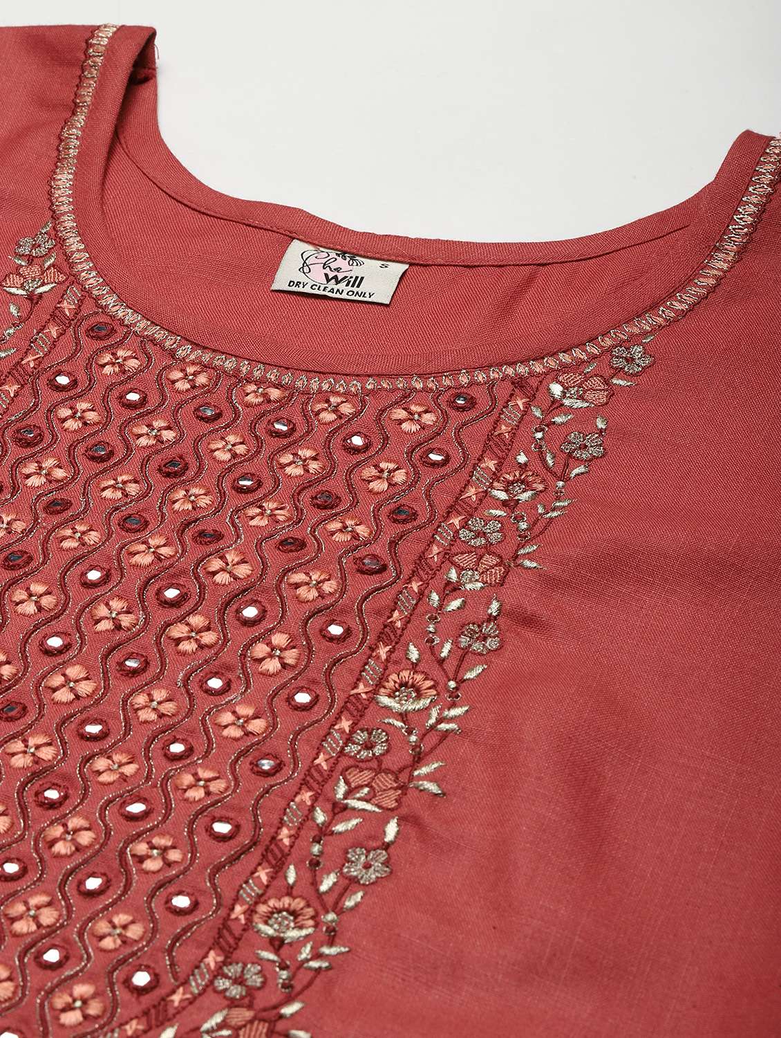 women round neck kurta pant set - 21230822 - Standard Image - 3