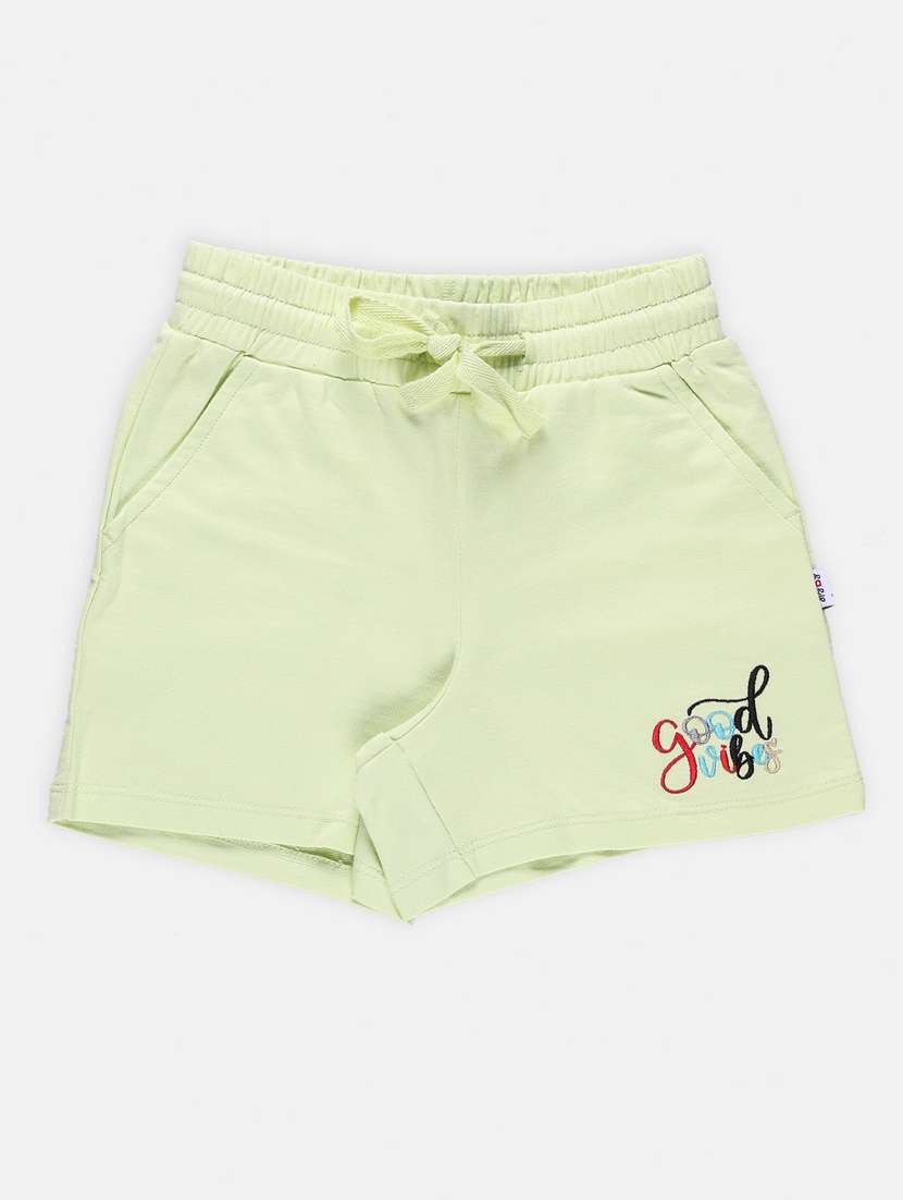 girls solid cotton shorts  - 21231189 -  Zoom Image - 0