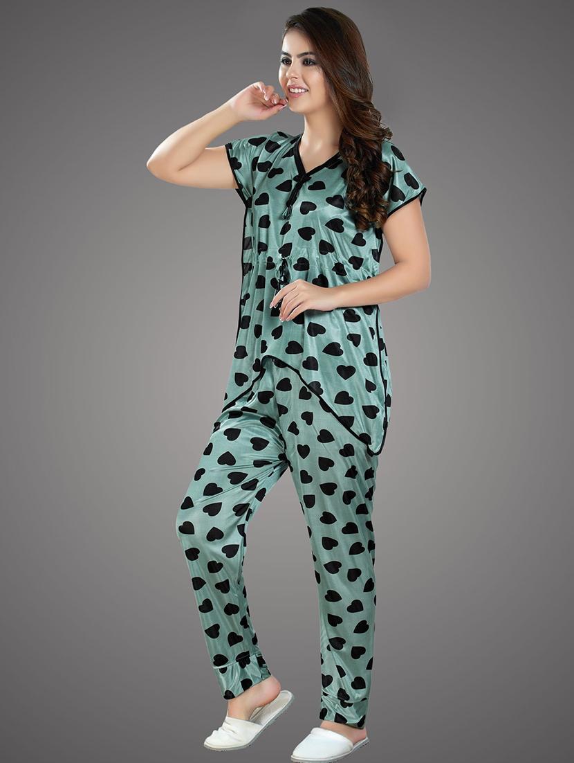 women printed pyjama nightwear set - 21231307 - Standard Image - 3