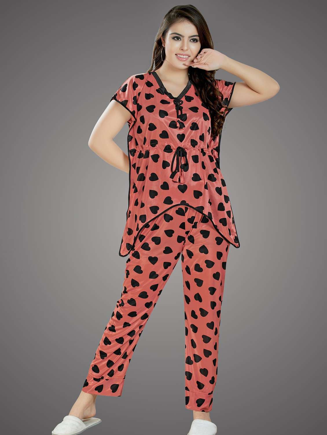 women printed pyjama nightwear set - 21231308 -  Zoom Image - 0
