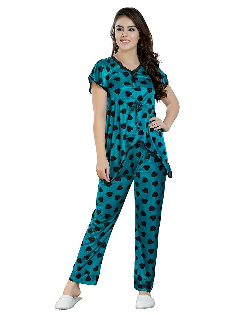 women printed pyjama nightwear set - 21231310 -  Standard Image - 3