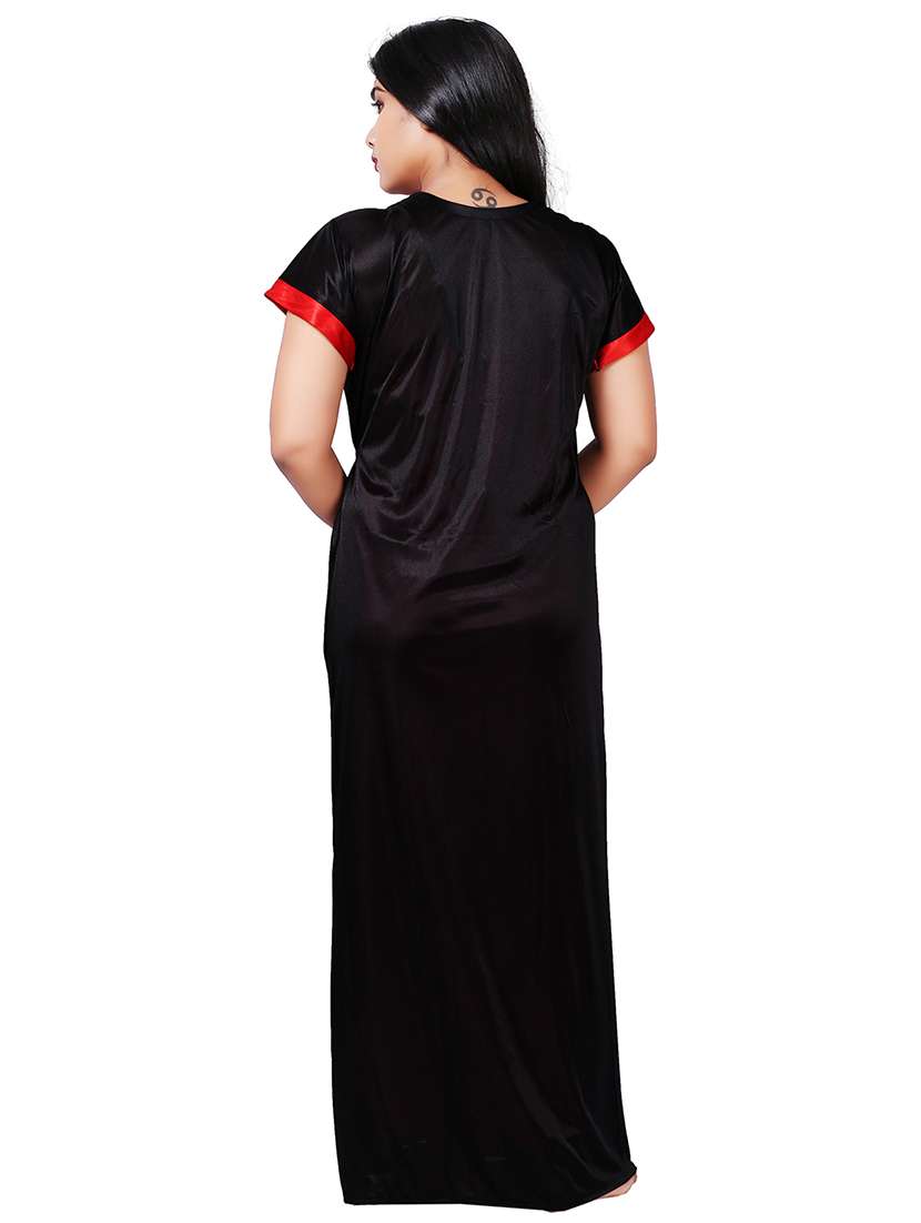 black satin nighty sleepshirts & - 21231367 -  Standard Image - 5